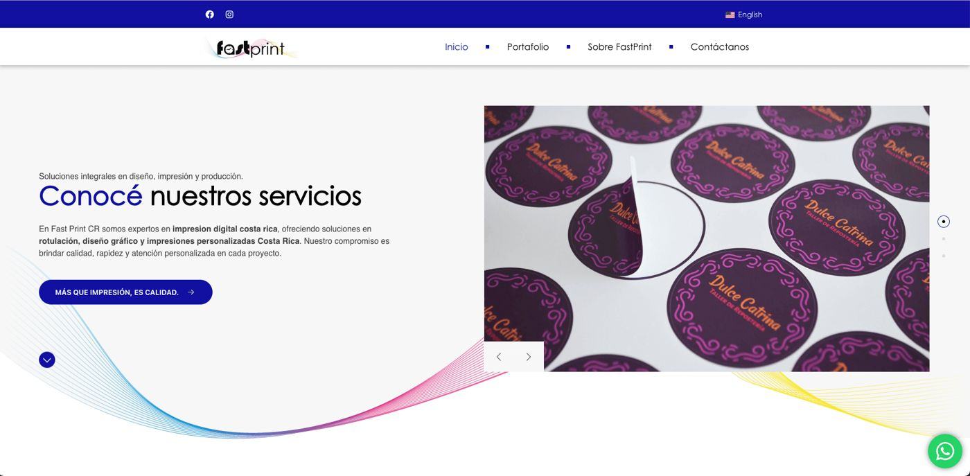 Sitio web de Fast Print CR desarrollado por Nexo Creativo CR