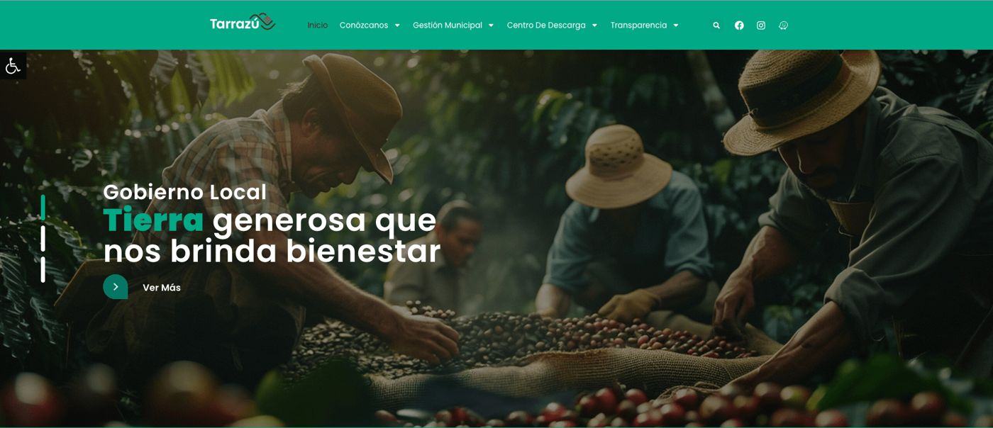 Sitio web de la Municipalidad de Tarrazú desarrollado por Nexo Creativo CR